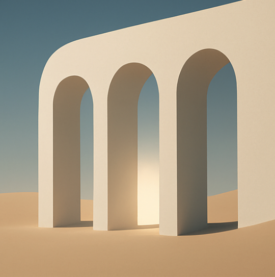 Desert monument of three arches